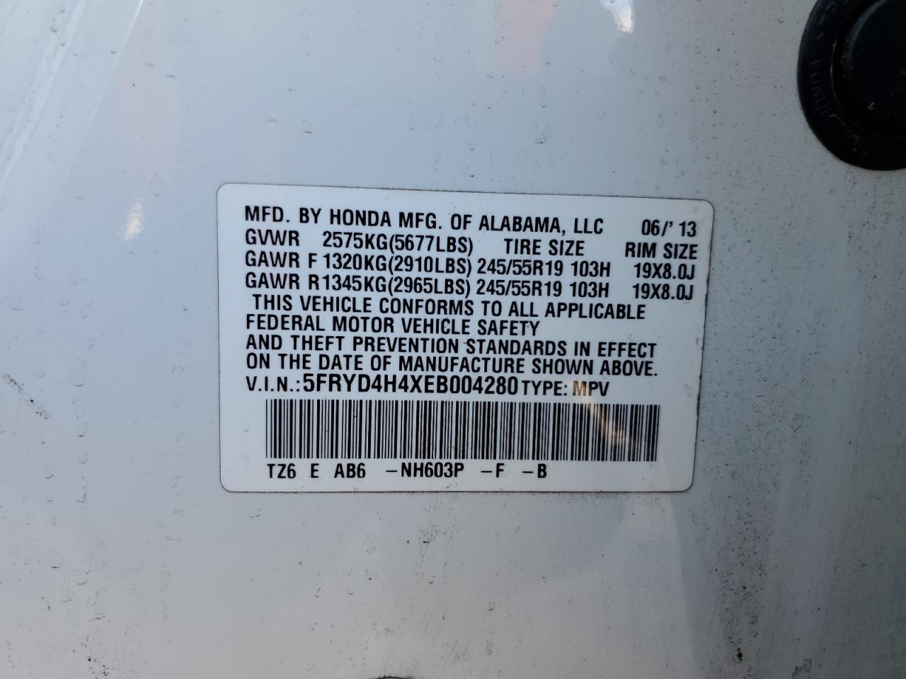 2014 Acura Mdx Technology VIN: 5FRYD4H4XEB004280 Lot: 83835155