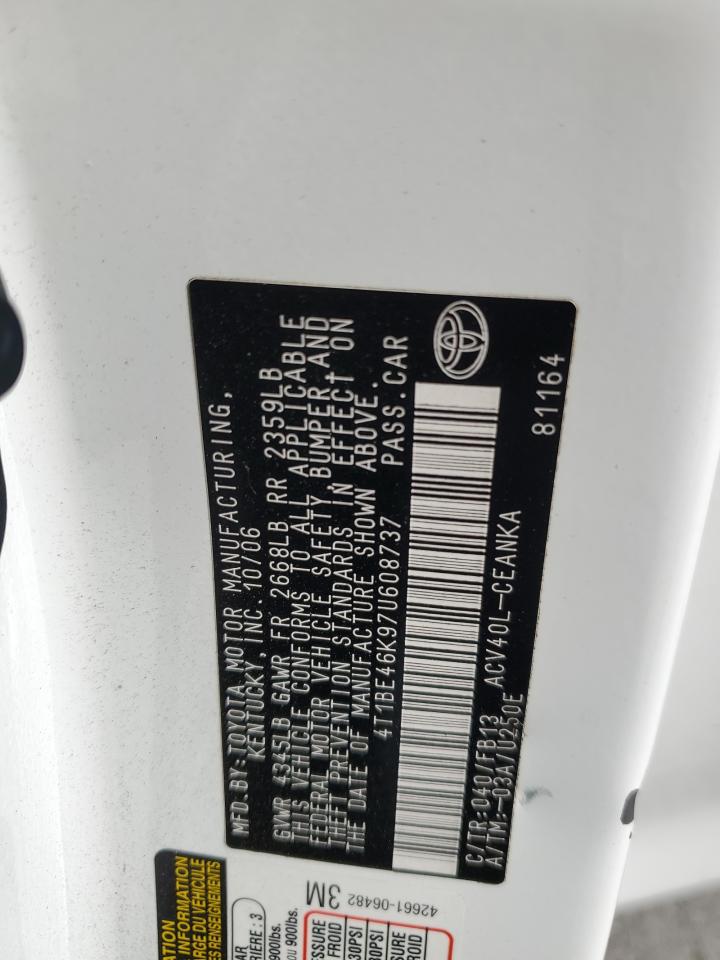 2007 Toyota Camry VIN: 4T1BE46K97U608737 Lot: 80697905