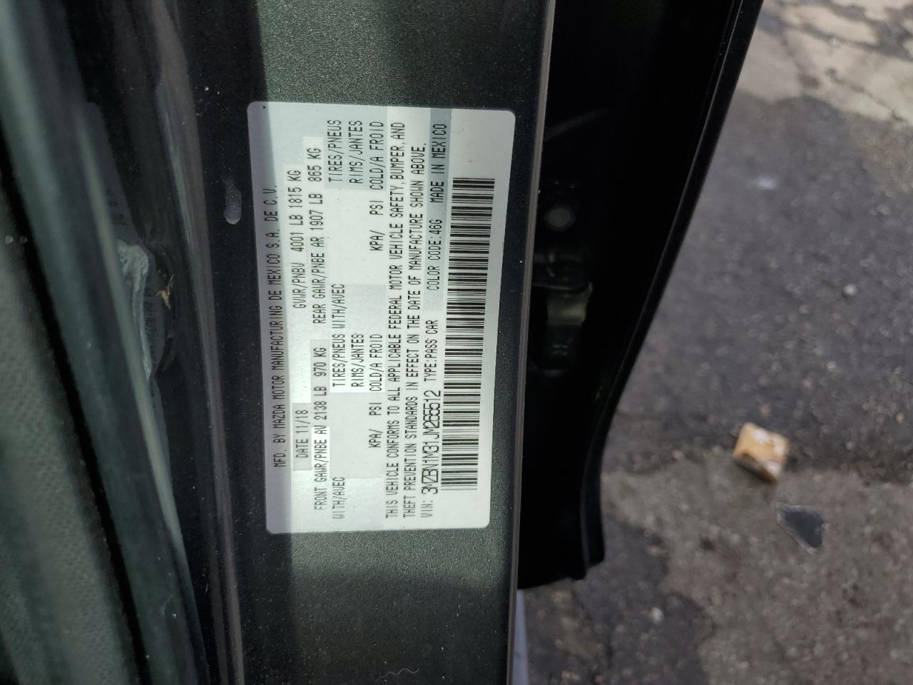 2018 Mazda 3 Grand Touring VIN: 3MZBN1M31JM265512 Lot: 80634845