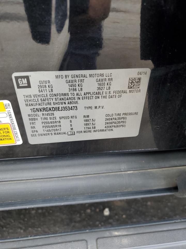 2014 Chevrolet Traverse Lt VIN: 1GNKRGKD8EJ353473 Lot: 70758485