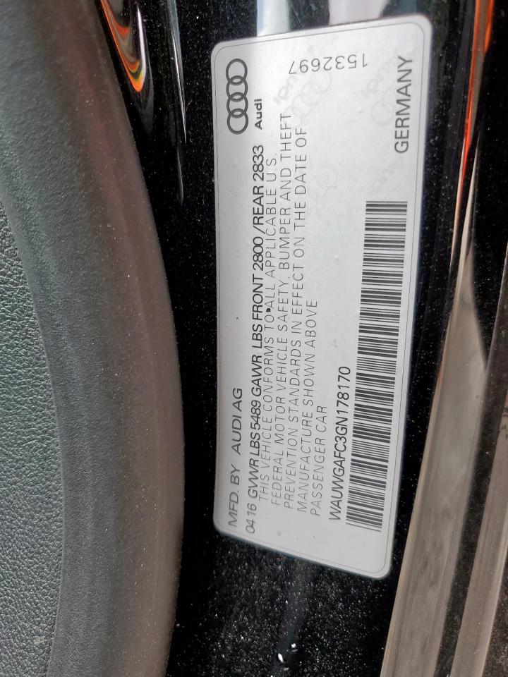 2016 Audi A7 Premium Plus VIN: WAUWGAFC3GN178170 Lot: 82129605