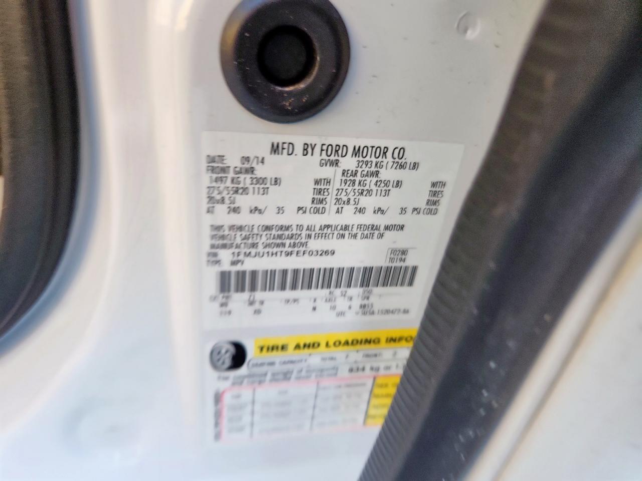 2015 Ford Expedition Xlt VIN: 1FMJU1HT9FEF03269 Lot: 81044705