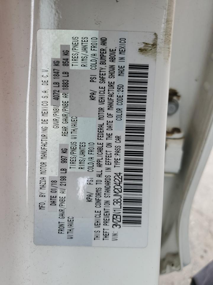 2018 Mazda 3 Touring VIN: 3MZBN1L38JM204224 Lot: 71244605