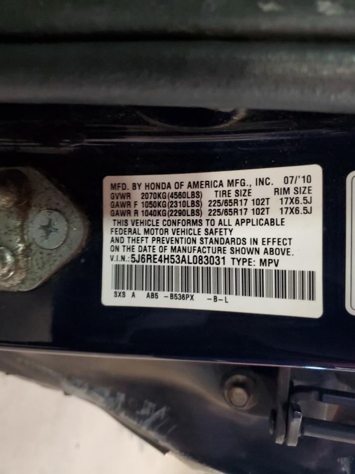 2010 Honda Cr-V Ex VIN: 5J6RE4H53AL083031 Lot: 84022205