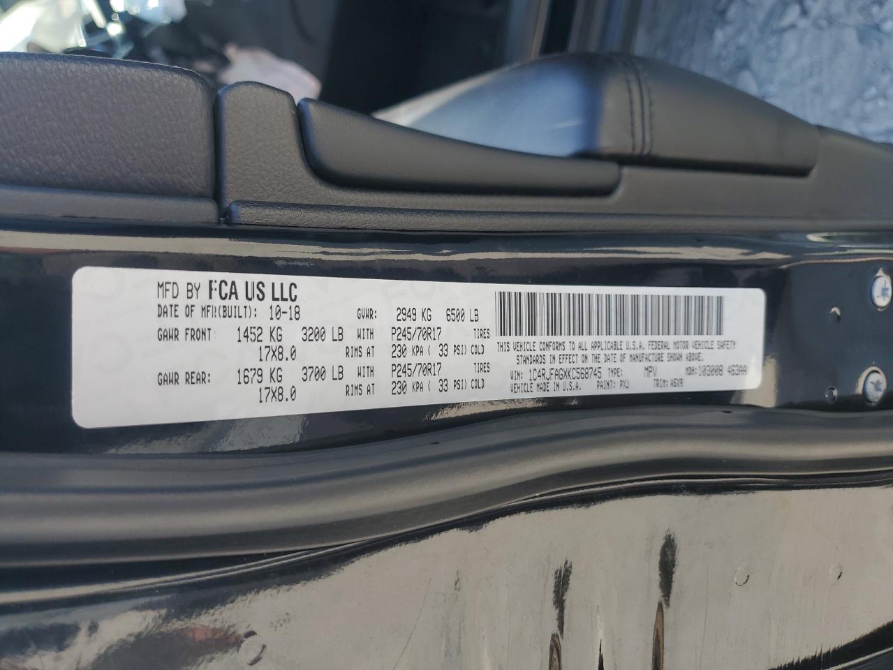 2019 Jeep Grand Cherokee Laredo VIN: 1C4RJFAGXKC568745 Lot: 80762655