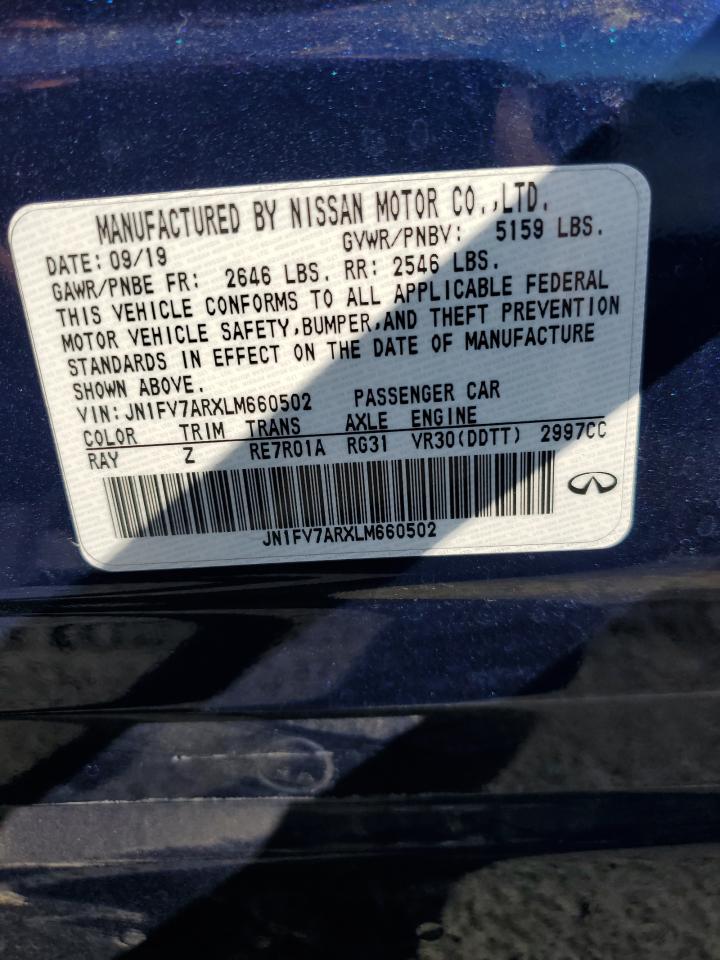 2020 Infiniti Q50 Red Sport 400 VIN: JN1FV7ARXLM660502 Lot: 80834575