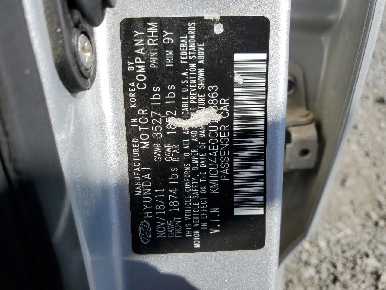 2012 Hyundai Accent Gls VIN: KMHCU4AE0CU168863 Lot: 81726405