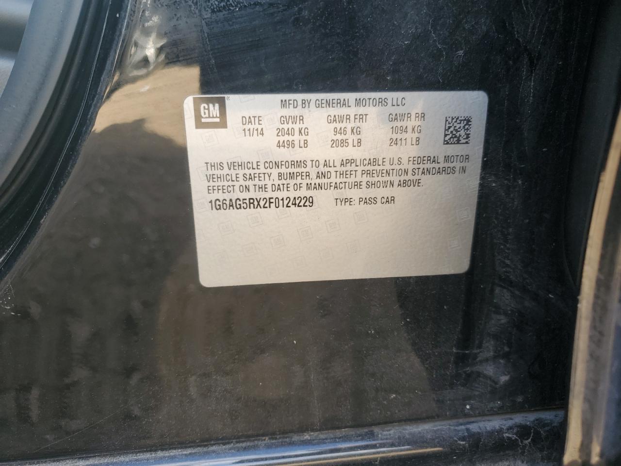 2015 Cadillac Ats VIN: 1G6AG5RX2F0124229 Lot: 83806315