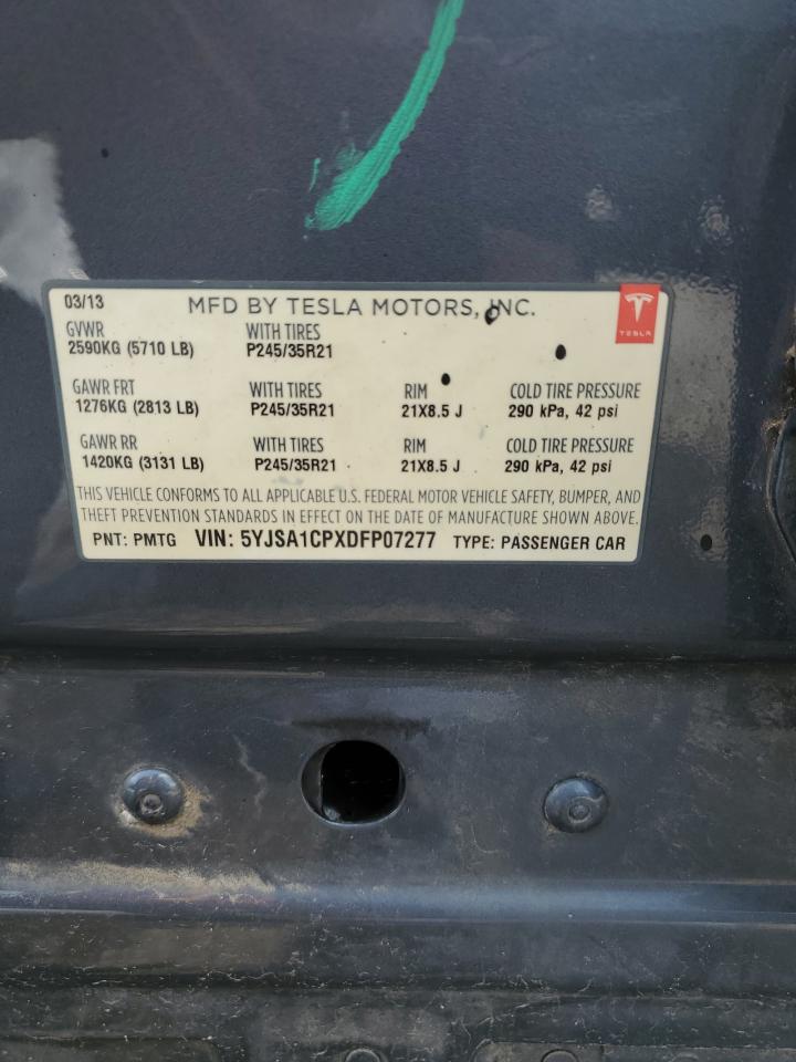 2013 Tesla Model S VIN: 5YJSA1CPXDFP07277 Lot: 82079525