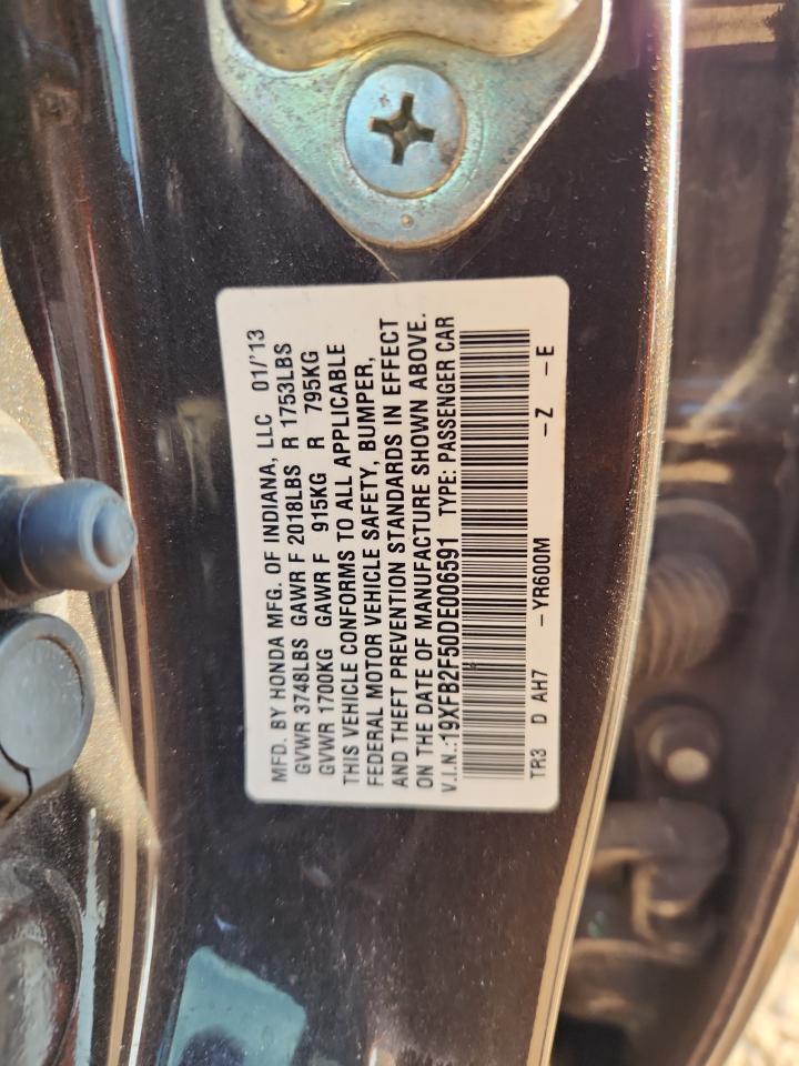 2013 Honda Civic Lx VIN: 19XFB2F50DE006591 Lot: 80992045