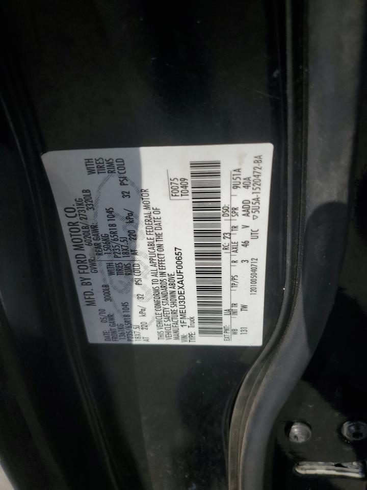 2010 Ford Explorer Sport Trac Limited VIN: 1FMEU3DEXAUF00657 Lot: 81398335