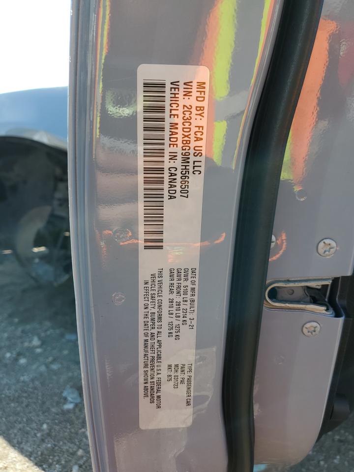 2021 Dodge Charger Sxt VIN: 2C3CDXBG9MH566507 Lot: 81334235