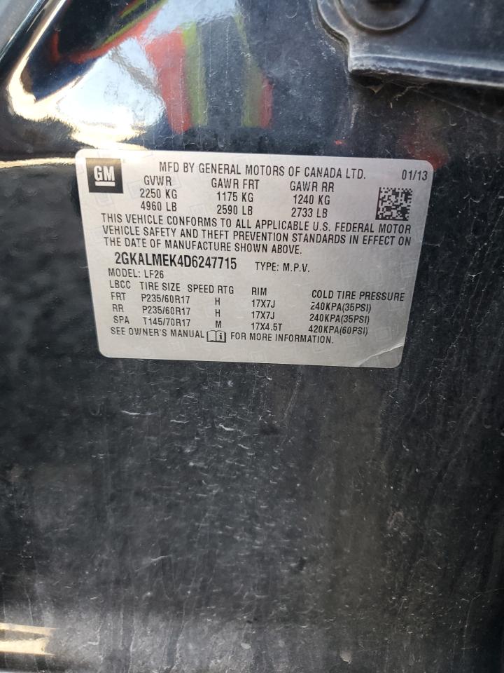 2013 GMC Terrain Sle VIN: 2GKALMEK4D6247715 Lot: 81820075