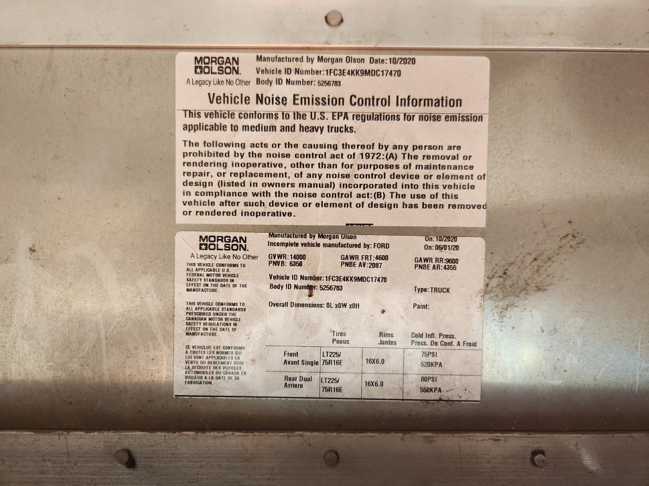 2021 Ford Econoline E450 Super Duty Commercial Str VIN: 1FC3E4KK9MDC17470 Lot: 71919515