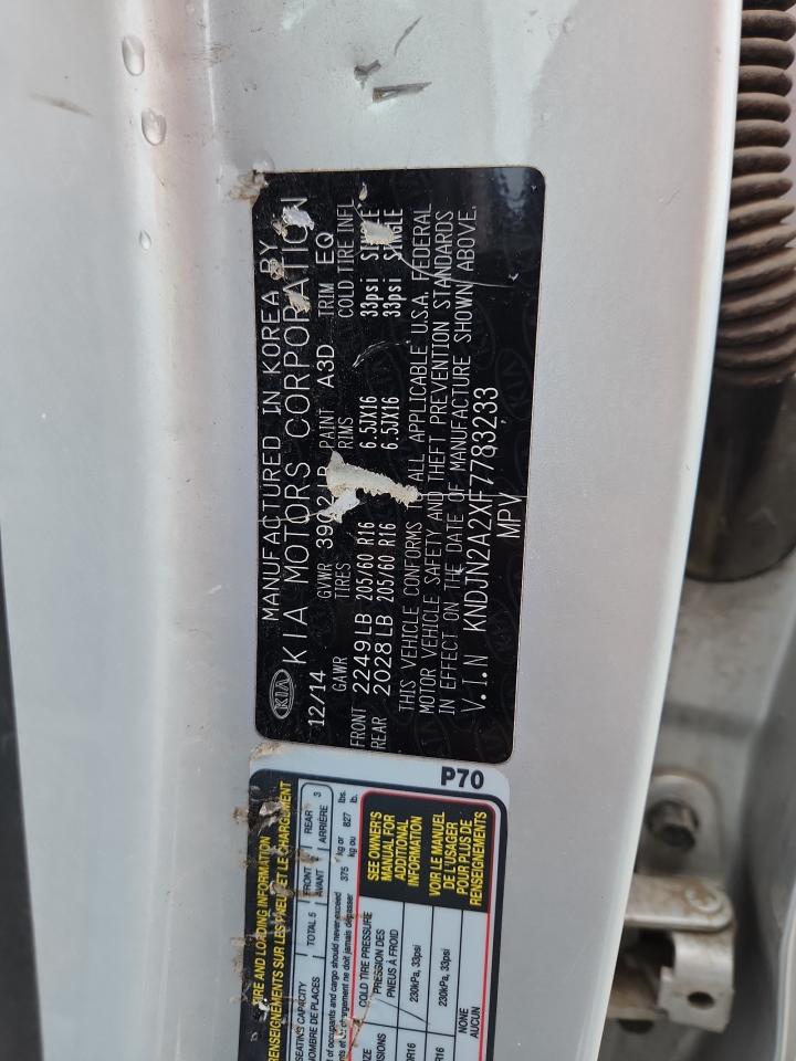 2015 Kia Soul VIN: KNDJN2A2XF7783233 Lot: 81568055