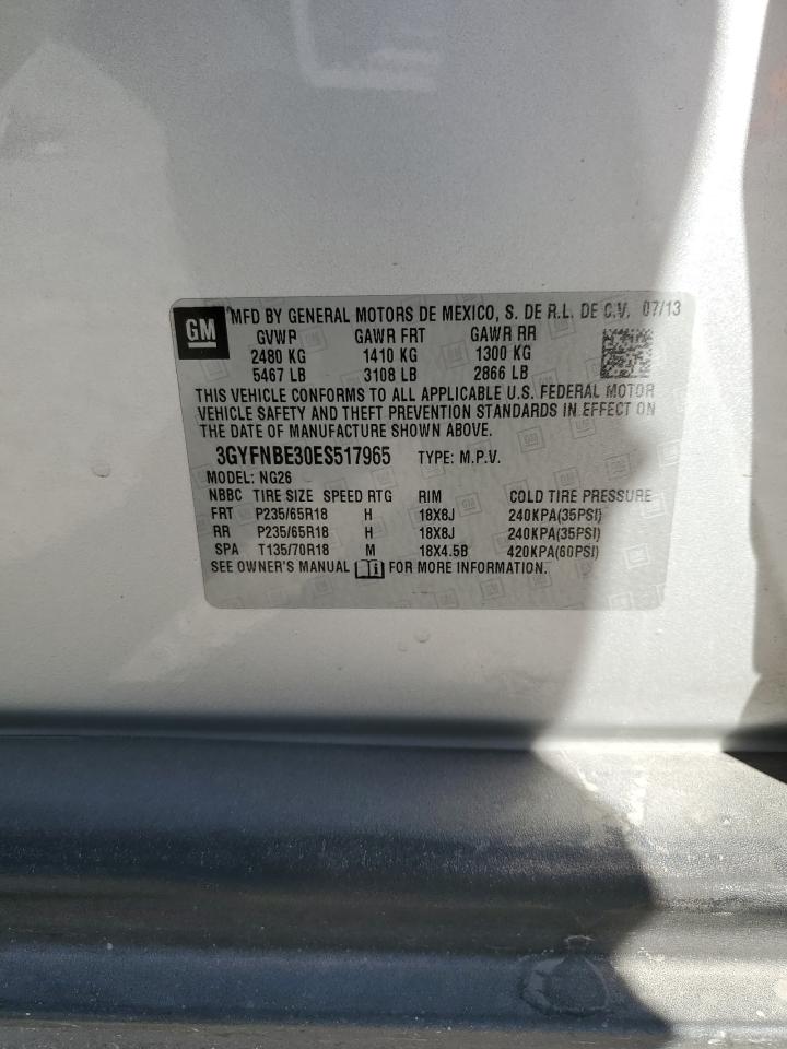 2014 Cadillac Srx Luxury Collection VIN: 3GYFNBE30ES517965 Lot: 81101135