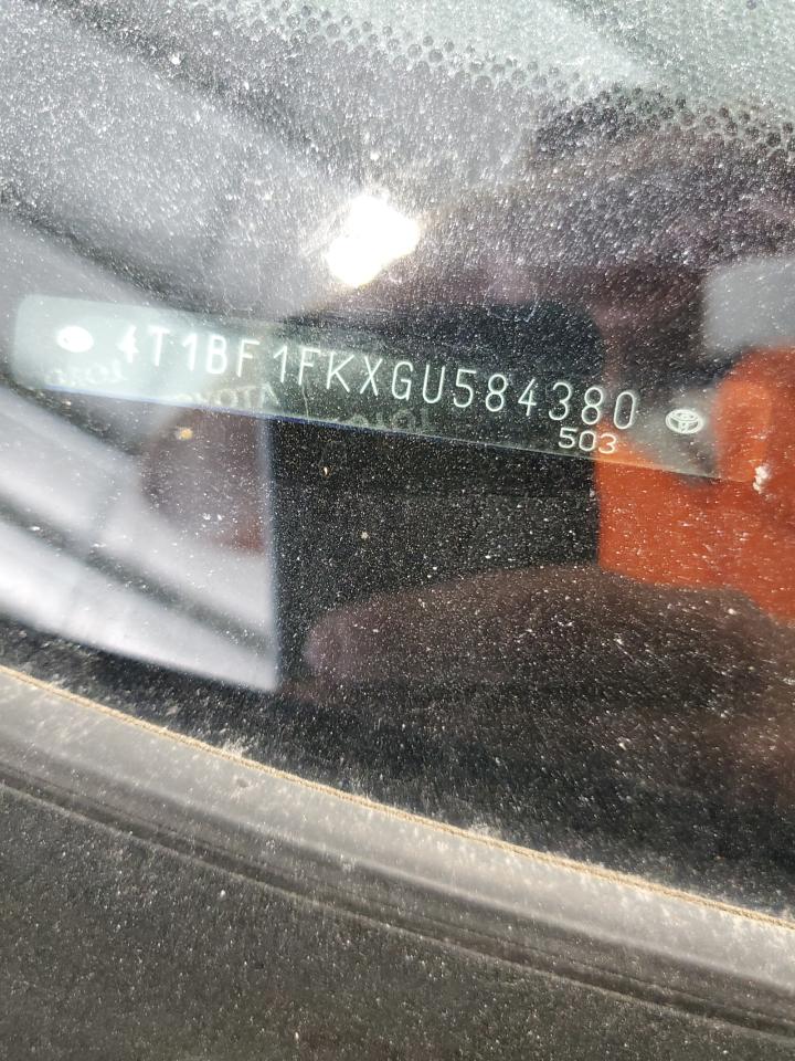 2016 Toyota Camry Le VIN: 4T1BF1FKXGU584380 Lot: 80321375