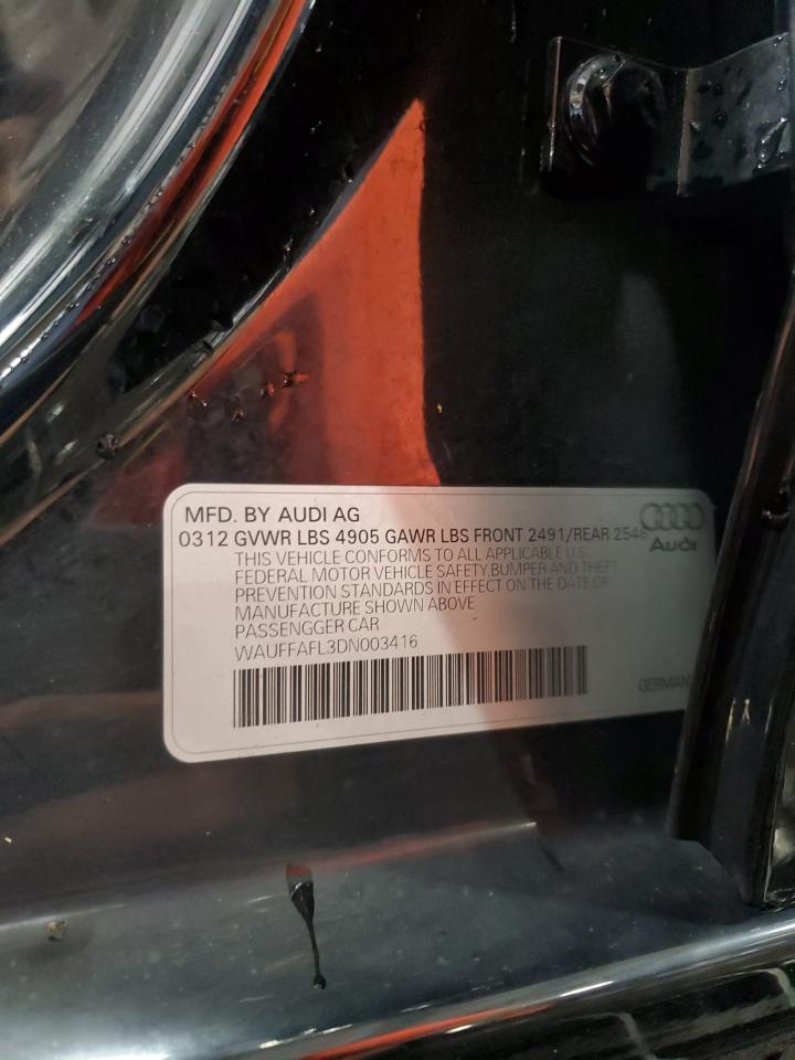2013 Audi A4 Premium Plus VIN: WAUFFAFL3DN003416 Lot: 83878705