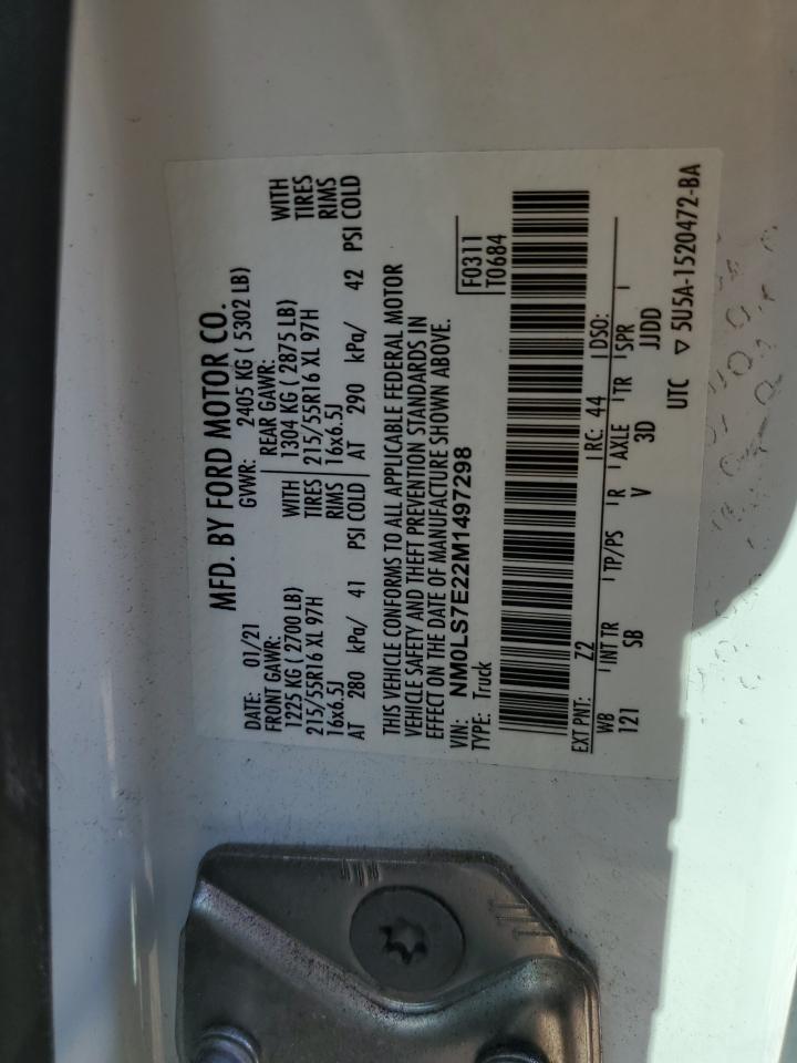 2021 Ford Transit Connect Xl VIN: NM0LS7E22M1497298 Lot: 83815435