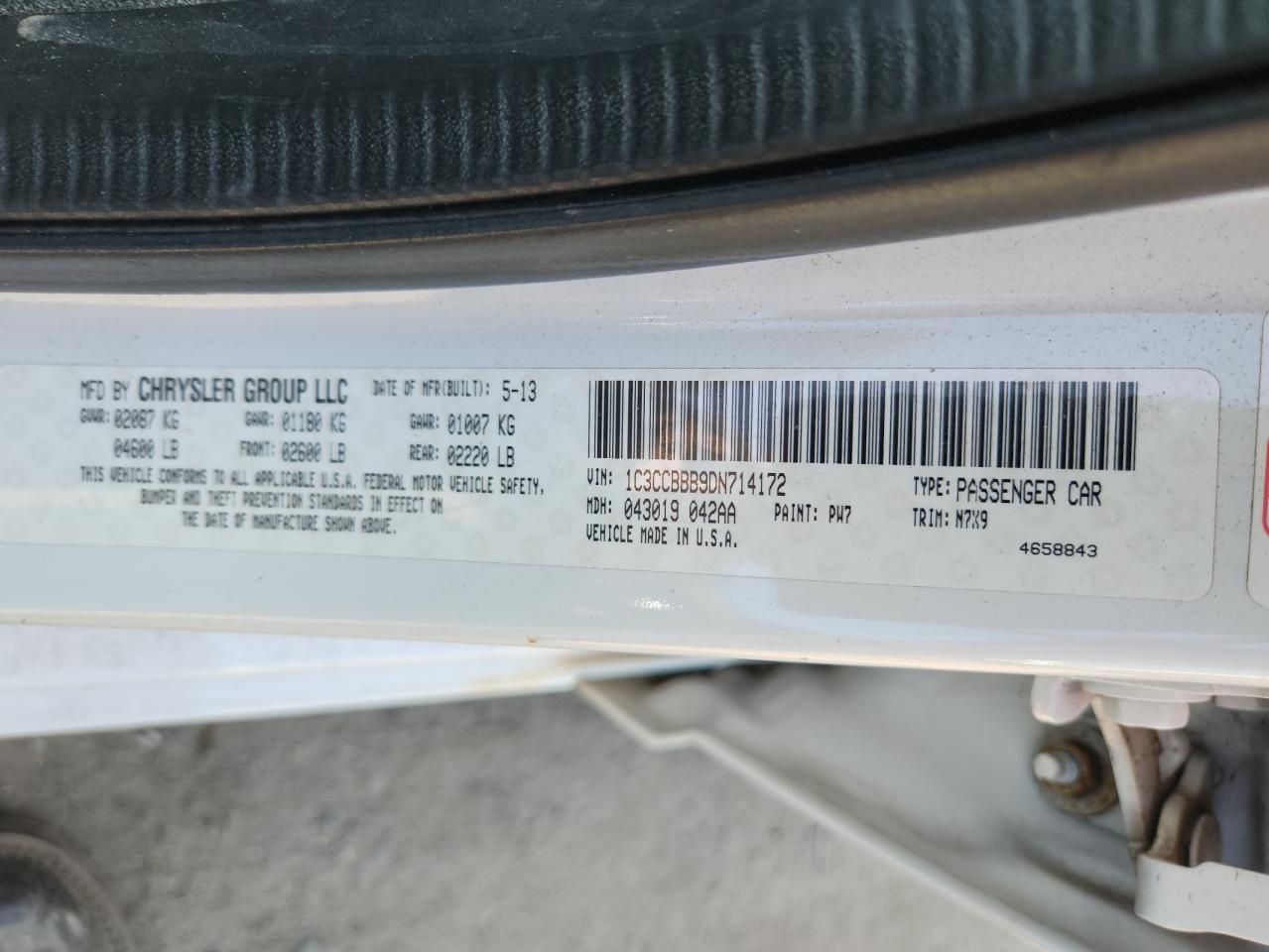 2013 Chrysler 200 Touring VIN: 1C3CCBBB9DN714172 Lot: 80650295