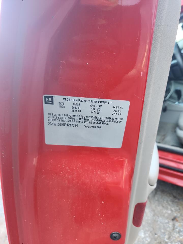 2009 Chevrolet Impala 1Lt VIN: 2G1WT57K591217334 Lot: 69250765