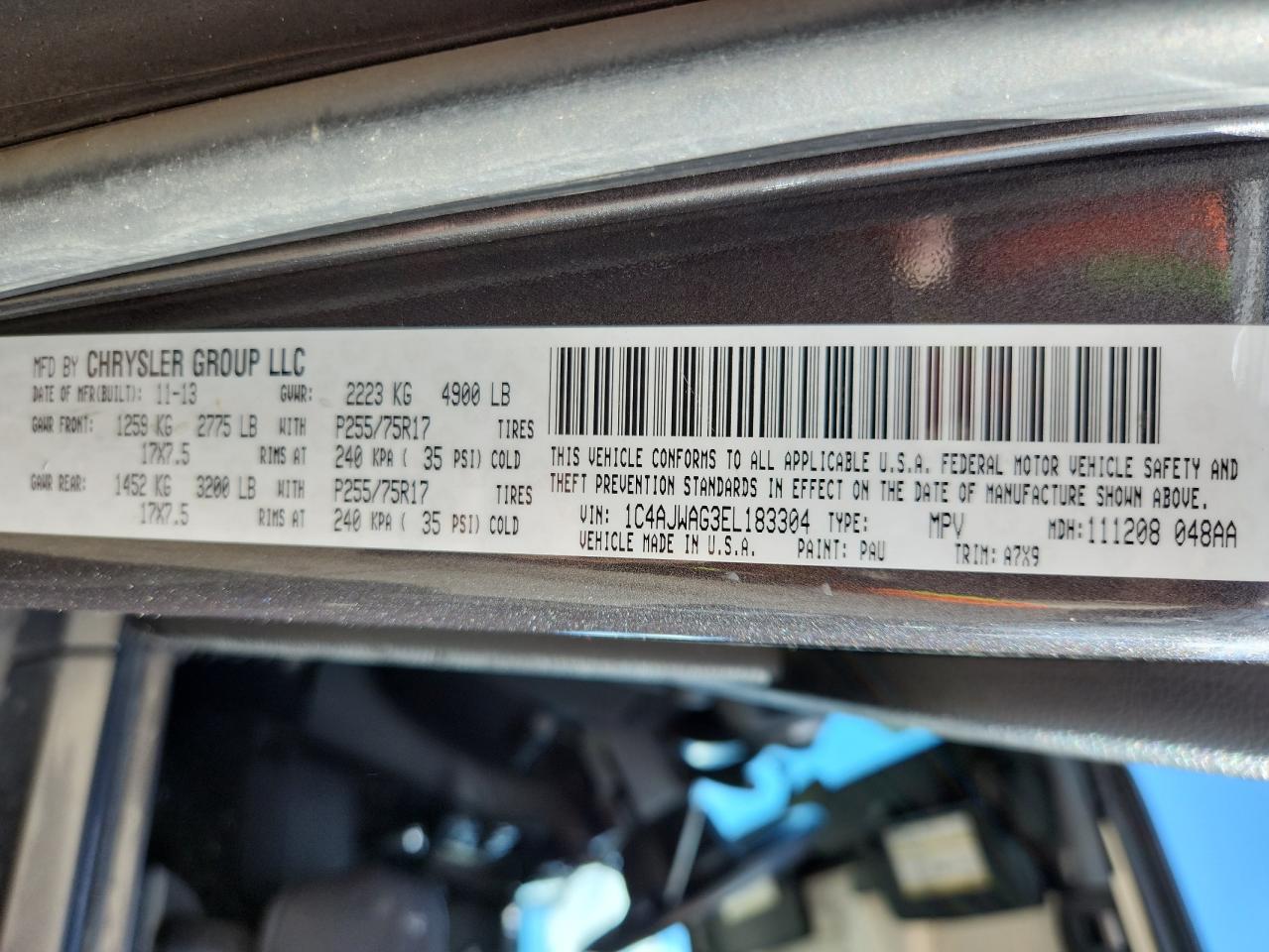 2014 Jeep Wrangler Sport VIN: 1C4AJWAG3EL183304 Lot: 82155495