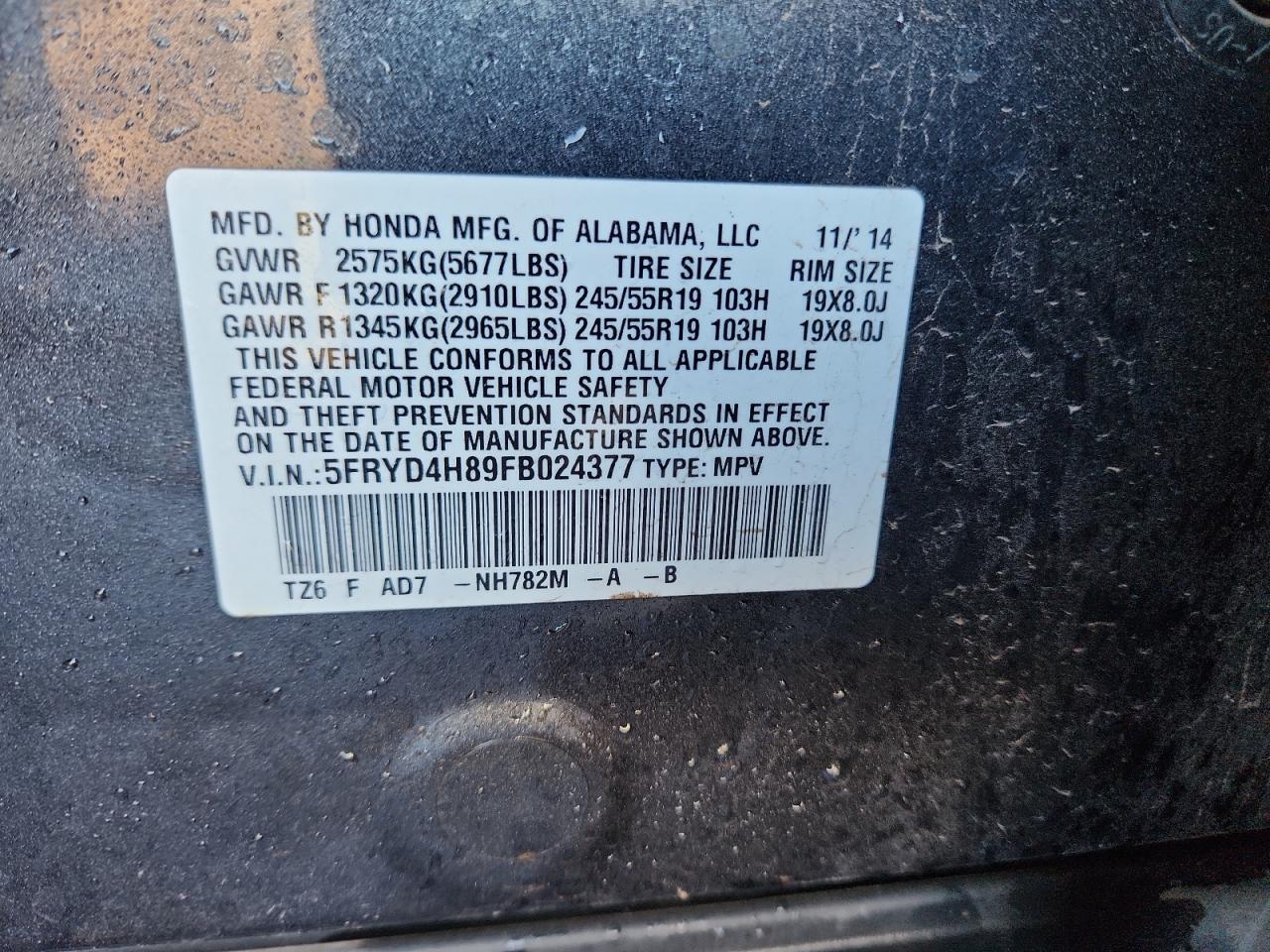 2015 Acura Mdx Advance VIN: 5FRYD4H89FB024377 Lot: 83841625