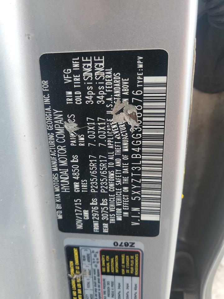 2016 Hyundai Santa Fe Sport VIN: 5XYZT3LB4GG368876 Lot: 80778685