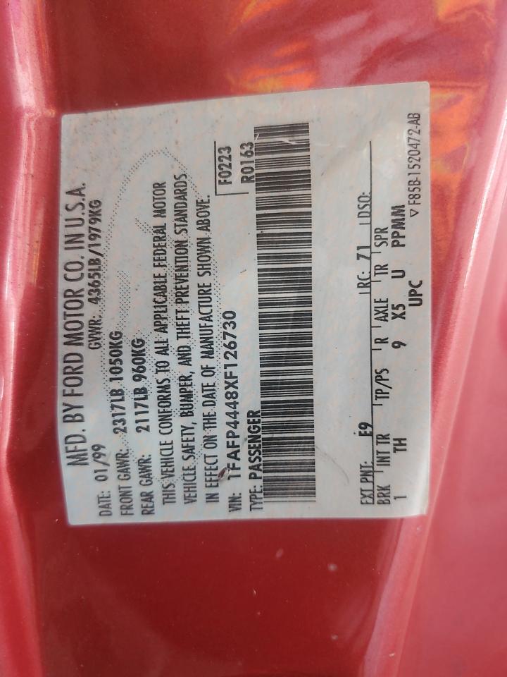 1999 Ford Mustang VIN: 1FAFP4448XF126730 Lot: 81679545