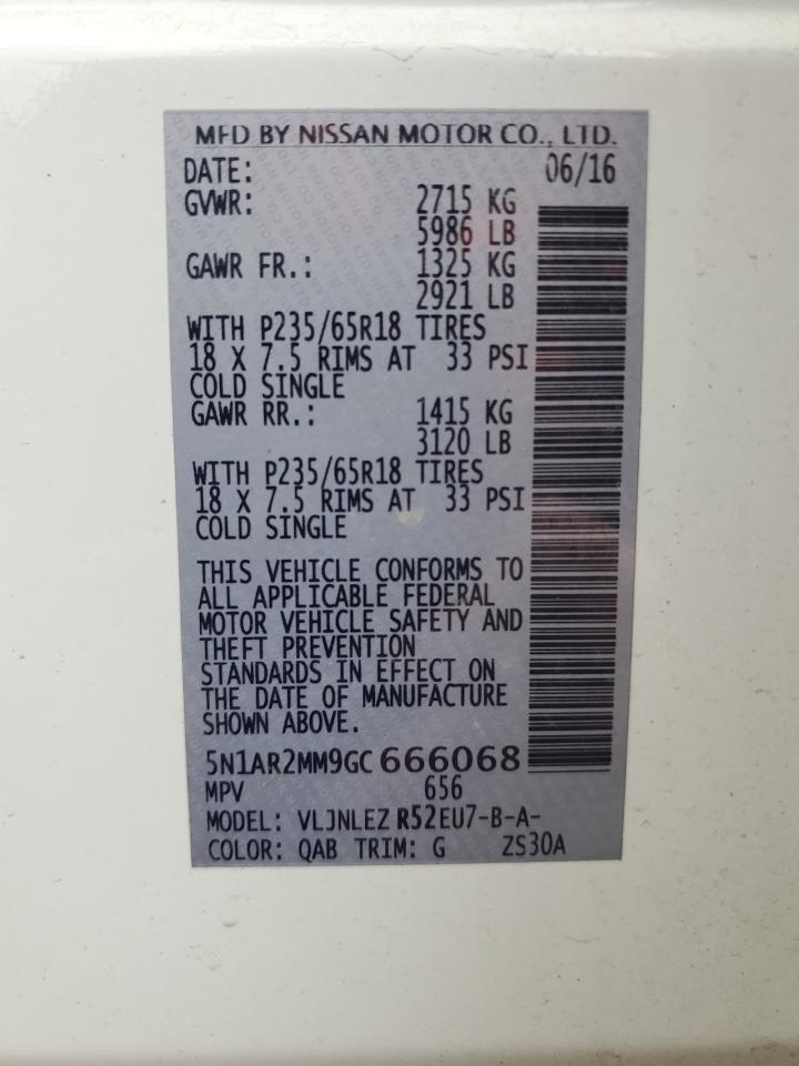 2016 Nissan Pathfinder S VIN: 5N1AR2MM9GC666068 Lot: 70687365