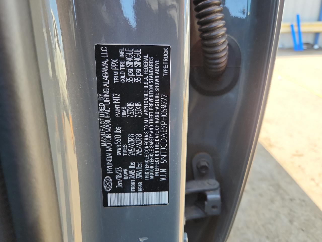 2023 Hyundai Santa Cruz Sel VIN: 5NTJCDAE9PH059222 Lot: 71086435