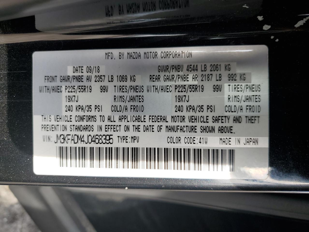 2018 Mazda Cx-5 Grand Touring VIN: JM3KFADM4J0468395 Lot: 81346765