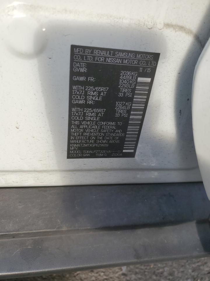 2016 Nissan Rogue S VIN: KNMAT2MTXGP629939 Lot: 80033305