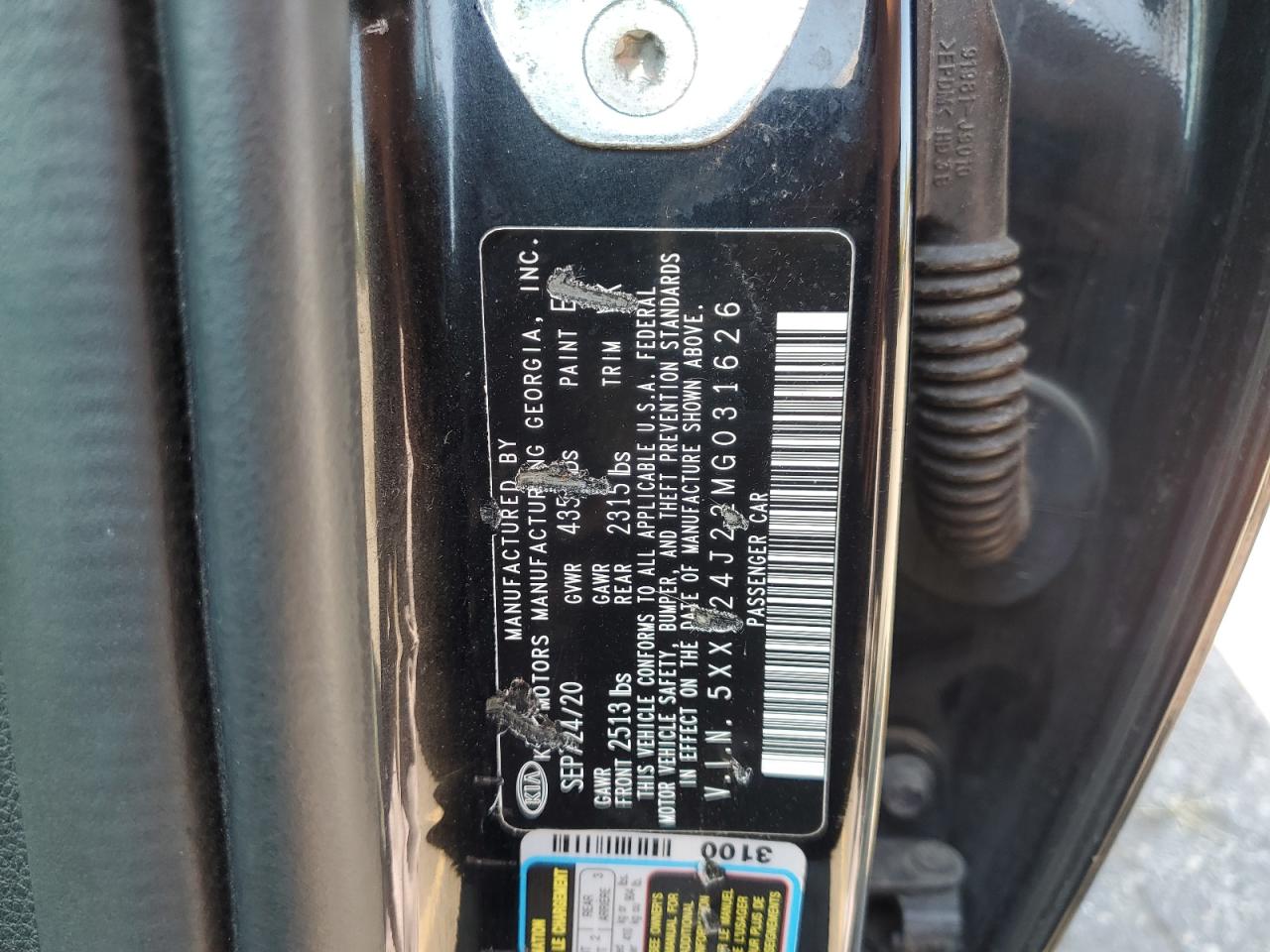 2021 Kia K5 Lx VIN: 5XXG24J22MG031626 Lot: 80890355