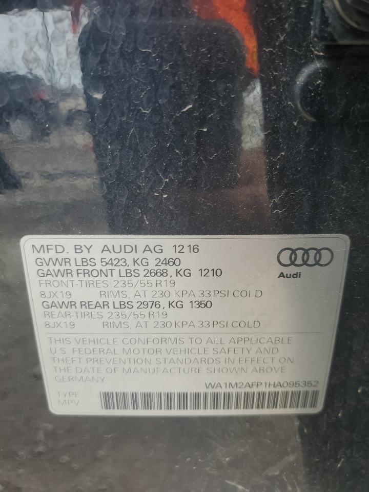2017 Audi Q5 Premium Plus VIN: WA1M2AFP1HA095352 Lot: 80125405