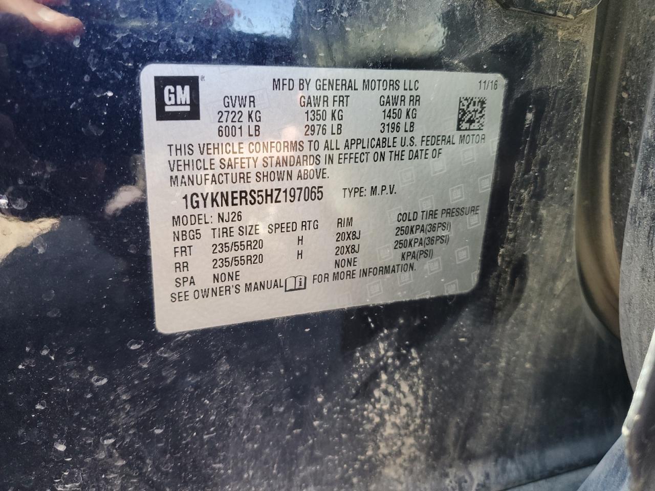 2017 Cadillac Xt5 Premium Luxury VIN: 1GYKNERS5HZ197065 Lot: 84273155