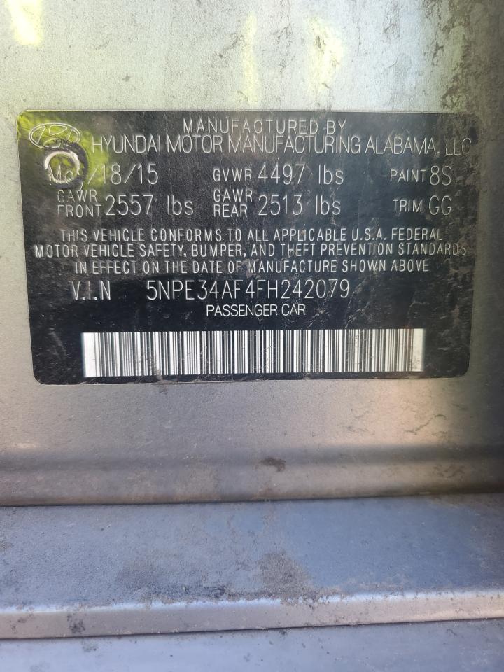 2015 Hyundai Sonata Sport VIN: 5NPE34AF4FH242079 Lot: 81882005