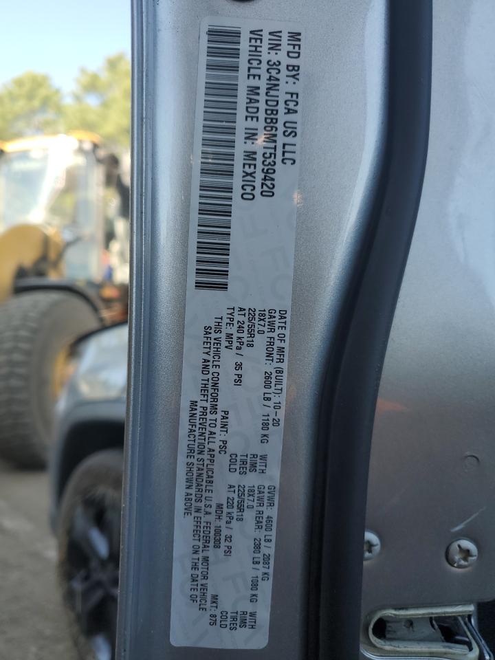 2021 Jeep Compass Latitude VIN: 3C4NJDBB6MT539420 Lot: 80461585