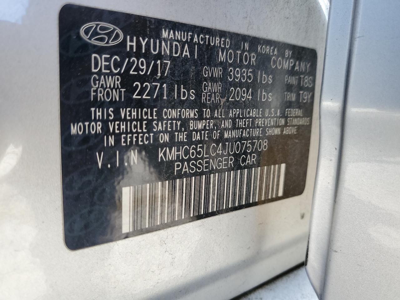 2018 Hyundai Ioniq Blue VIN: KMHC65LC4JU075708 Lot: 84066065