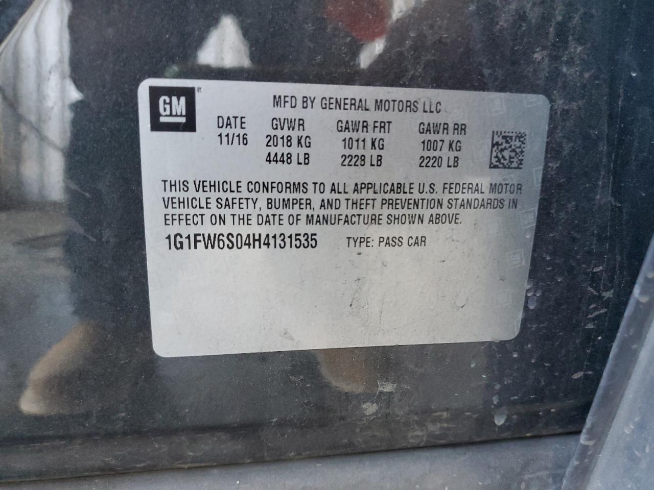 2017 Chevrolet Bolt Ev Lt VIN: 1G1FW6S04H4131535 Lot: 81495415