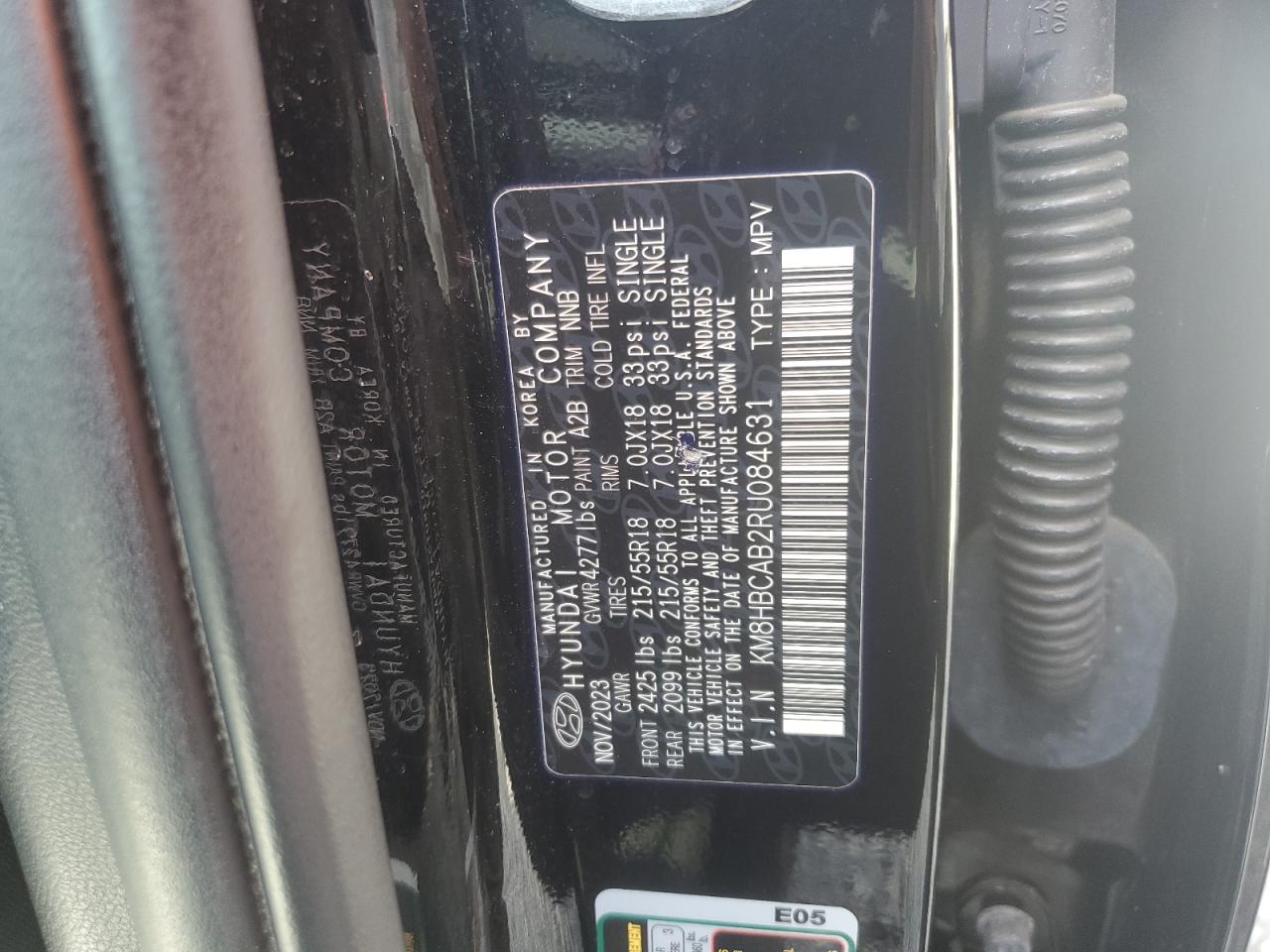 2024 Hyundai Kona Sel VIN: KM8HBCAB2RU084631 Lot: 72057635