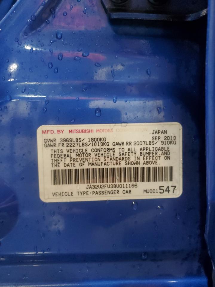 2011 Mitsubishi Lancer Es/Es Sport VIN: JA32U2FU3BU011166 Lot: 82097965