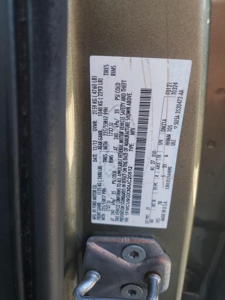 2013 Ford Escape Se VIN: 1FMCU9GX3DUC20512 Lot: 84436345