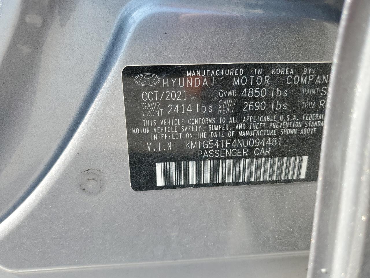 2022 Genesis G70 Base VIN: KMTG54TE4NU094481 Lot: 71503695