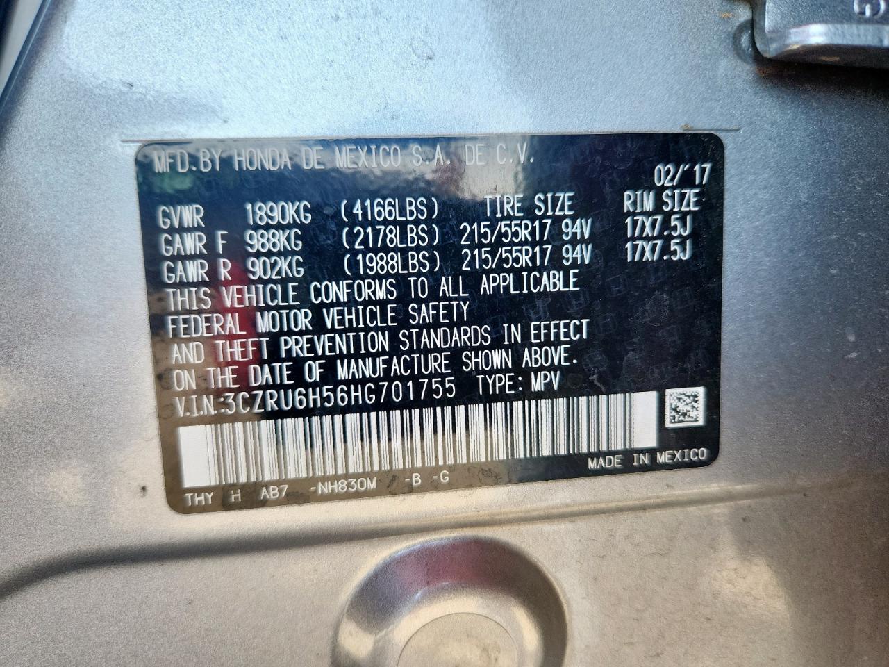 2017 Honda Hr-V Ex VIN: 3CZRU6H56HG701755 Lot: 80813535