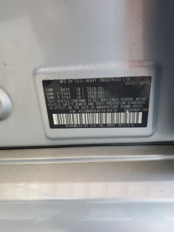 2014 Subaru Legacy 2.5I Premium VIN: 4S3BMBD6XE3016414 Lot: 71788555