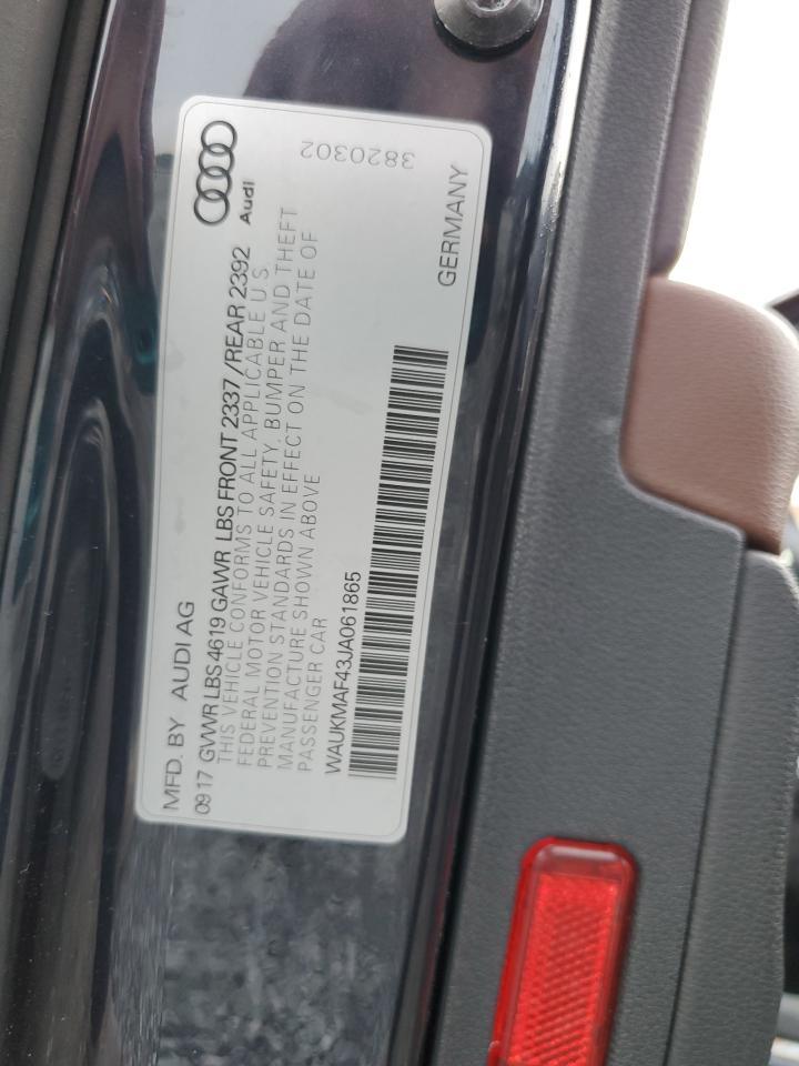 2018 Audi A4 Premium VIN: WAUKMAF43JA061865 Lot: 69771215