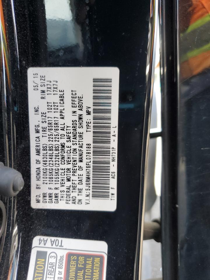 2015 Honda Cr-V Exl VIN: 5J6RM4H76FL078188 Lot: 80920965