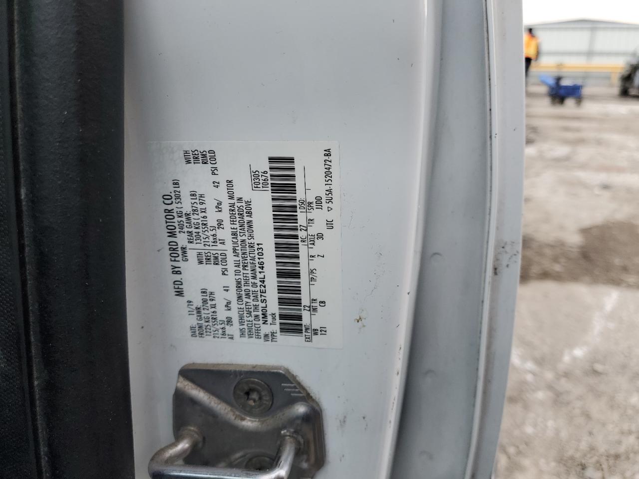 2020 Ford Transit Connect Xl VIN: NM0LS7E24L1461031 Lot: 81737085