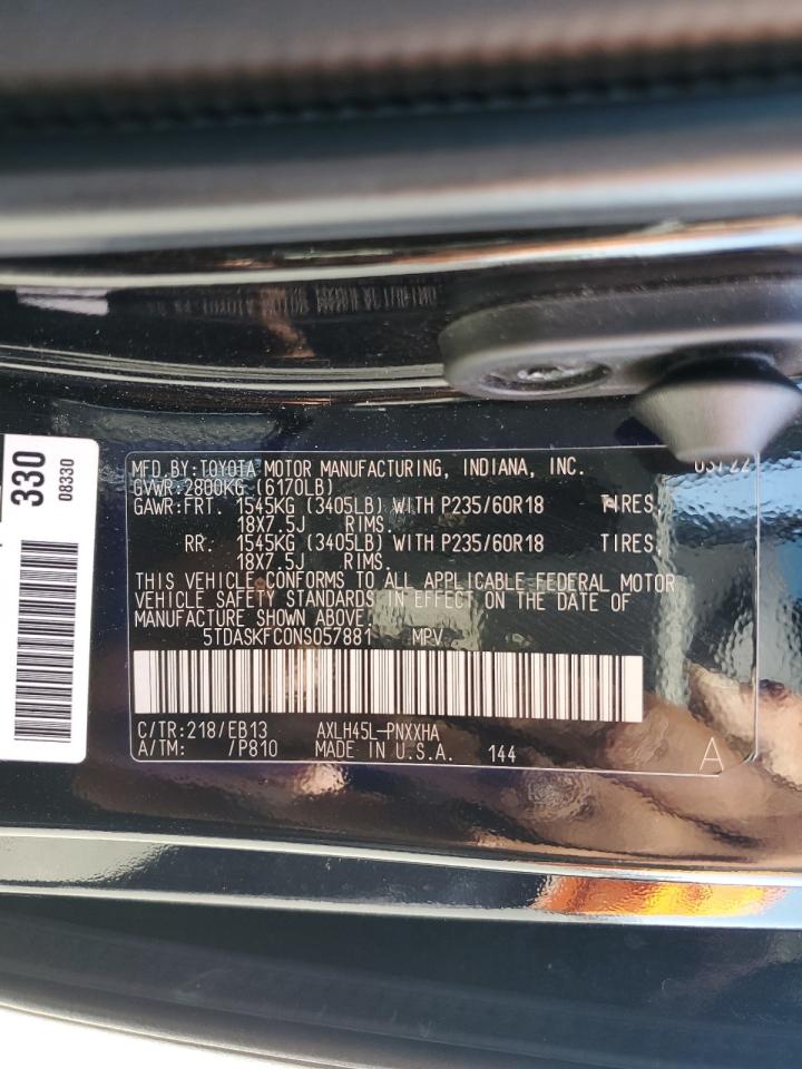 2022 Toyota Sienna Xle VIN: 5TDASKFC0NS057881 Lot: 71930875